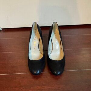 Anne Klein Black Sparkly Block Heels